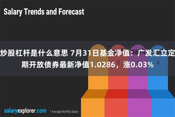 炒股杠杆是什么意思 7月31日基金净值：广发汇立定期开放债券