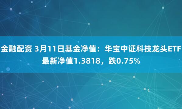 金融配资 3月11日基金净值：华宝中证科技龙头ETF最新净值1.3818，跌0.75%