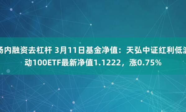 场内融资去杠杆 3月11日基金净值：天弘中证红利低波动100ETF最新净值1.1222，涨0.75%